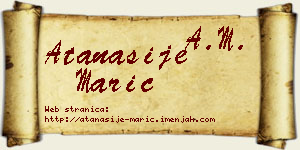 Atanasije Marić vizit kartica